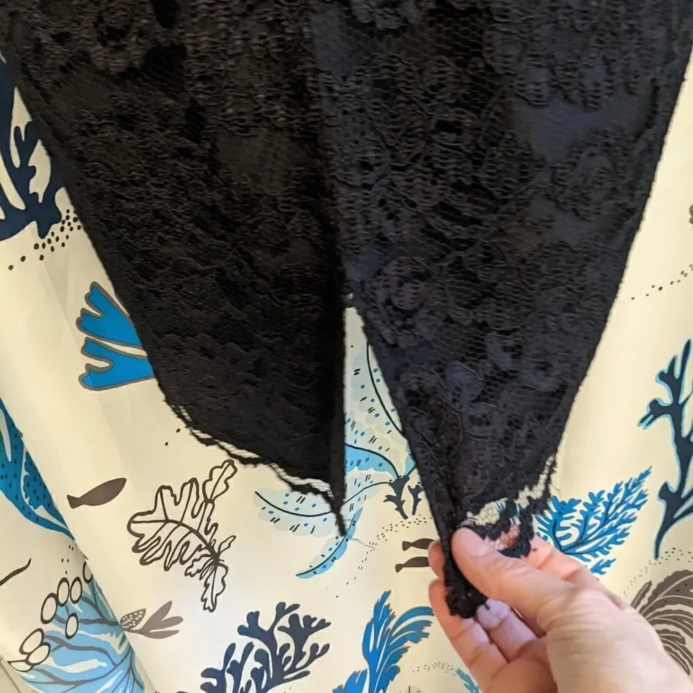 VTG 90s Black Lace Cocktail Mini Dress by Moda International Size 6 - Picture 6 of 16